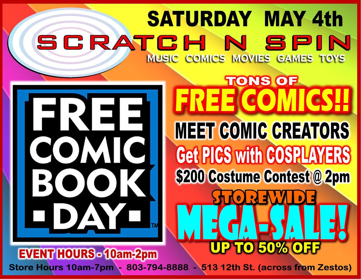 FREE COMIC BOOK DAY (SAT, MAY 4TH!) GUEST ARTISTS + COSPLAYERS