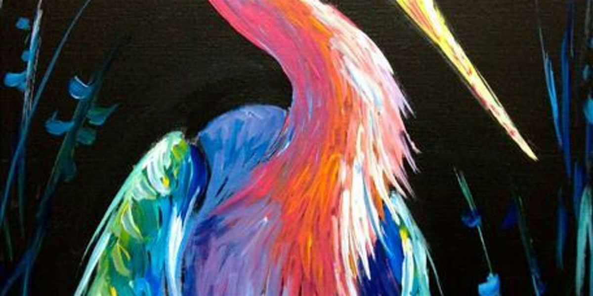 Neon Heron - Paint and Sip by Classpop!\u2122