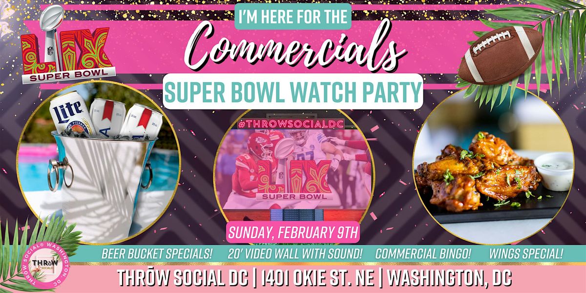 Commercial Bingo & Super Bowl 2025 Watch Party @ THR\u014dW Social DC!