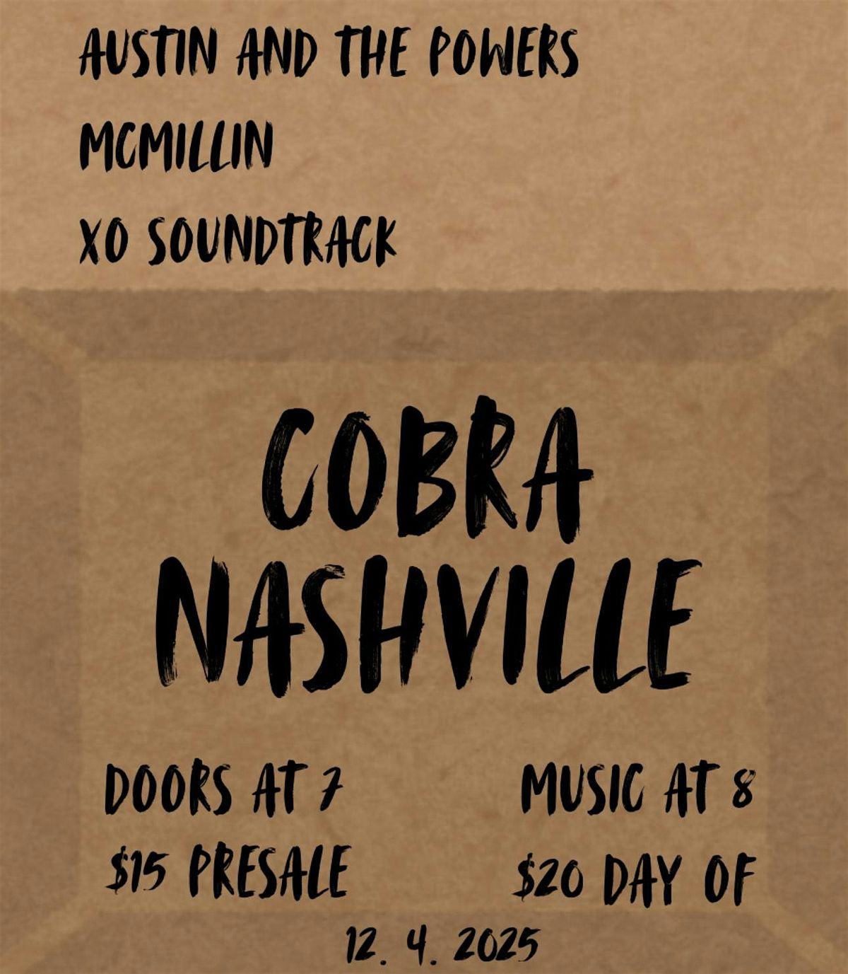 Venue: Austin and the Powers | McMillin | XO Soundtrack