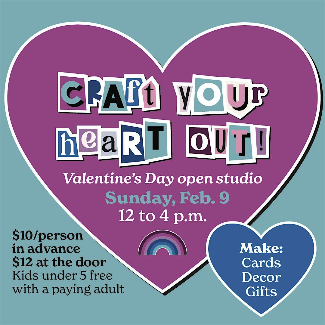 Valentine's Day open studio crafting workshop in Montgomery County, Md.