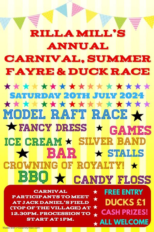 Annual Summer fayre, carnival and duck race