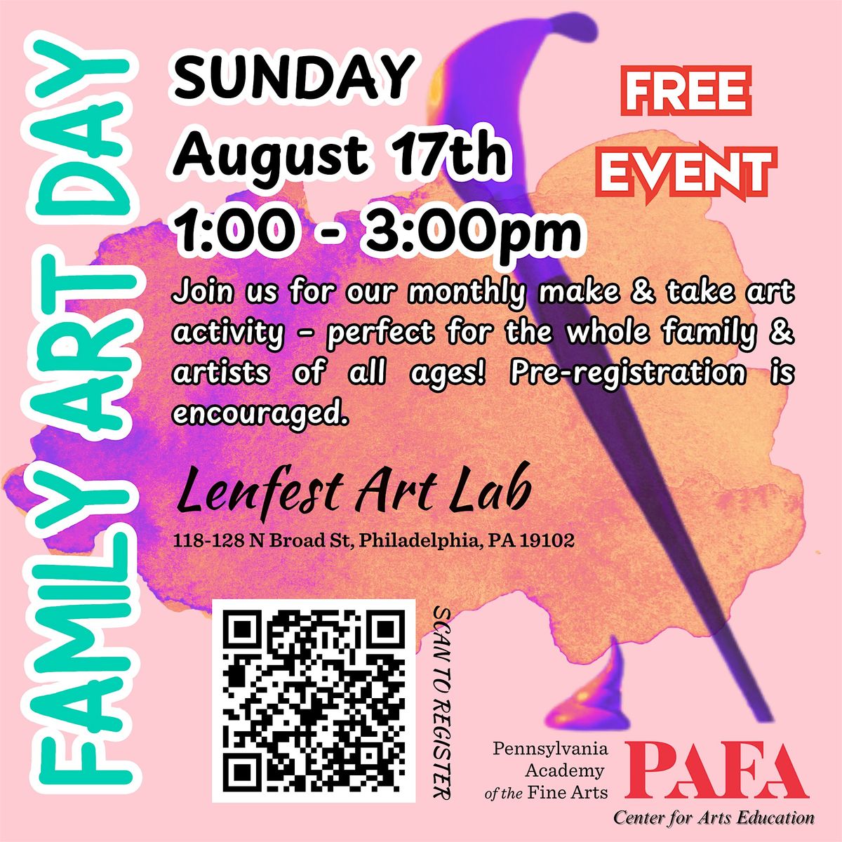 August 17, 2025 - Family Art Day @ PAFA