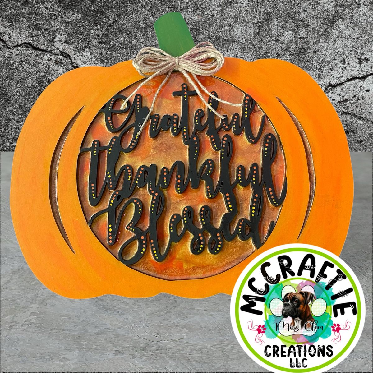 Epoxy Harvest Pumpkin Woodform $45