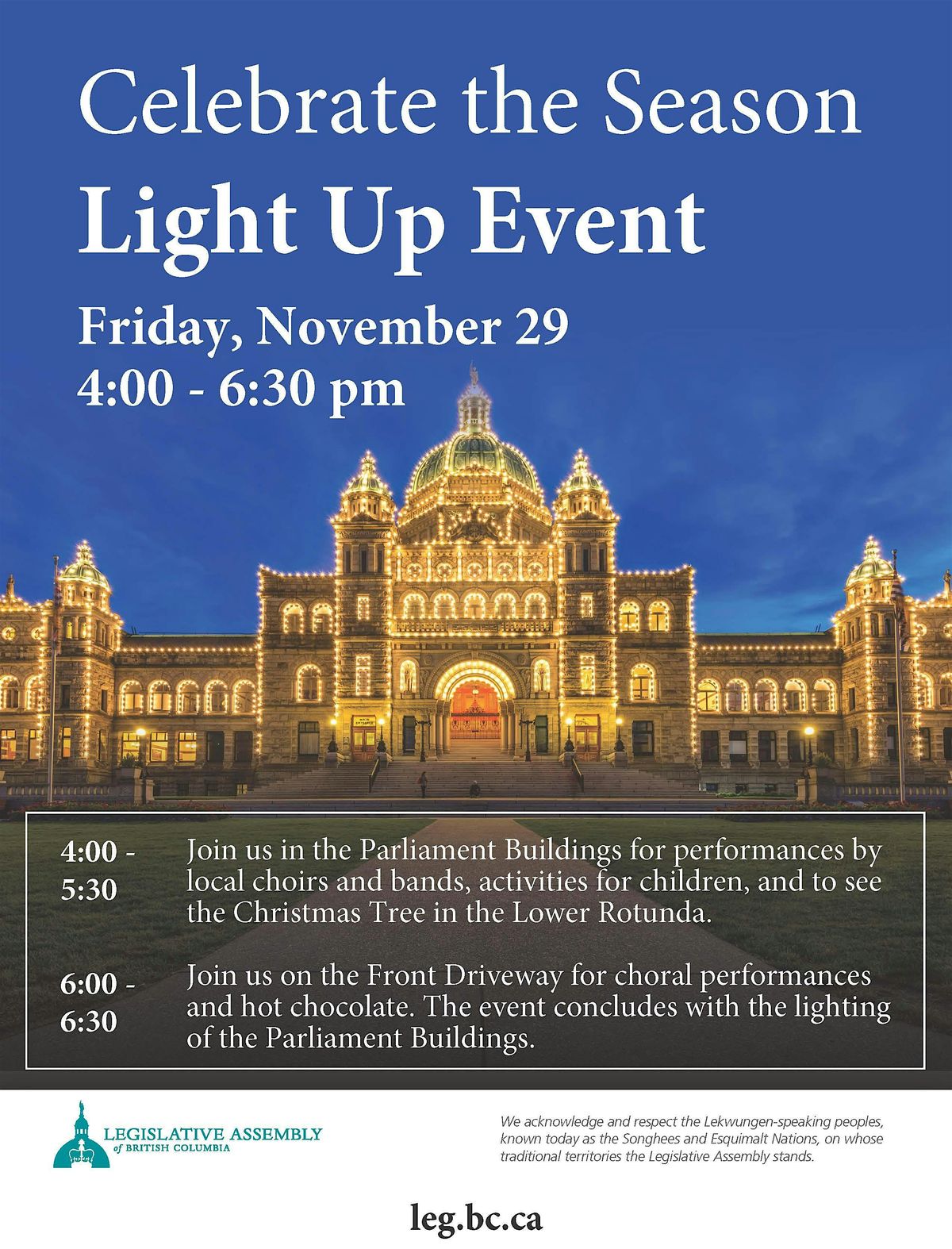 B.C. Parliament Buildings - Light Up Event