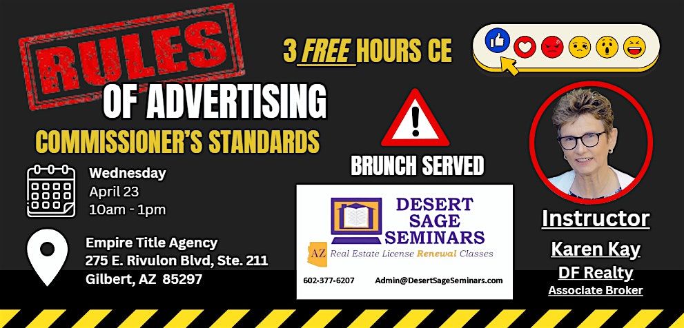 Rules of Advertising - 3 Hours CE - Commissioner's Standards