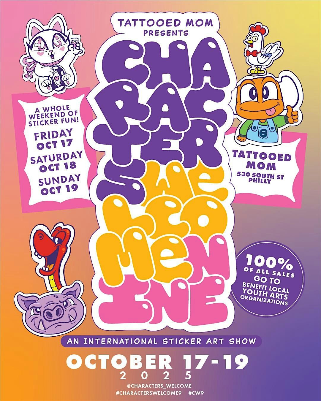Characters Welcome 9: An International Sticker Art Show