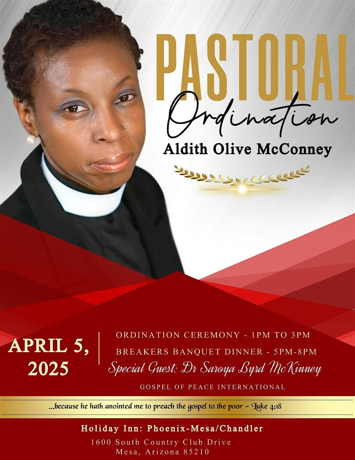 Pastoral Ordination & Breakers Banquet Dinner