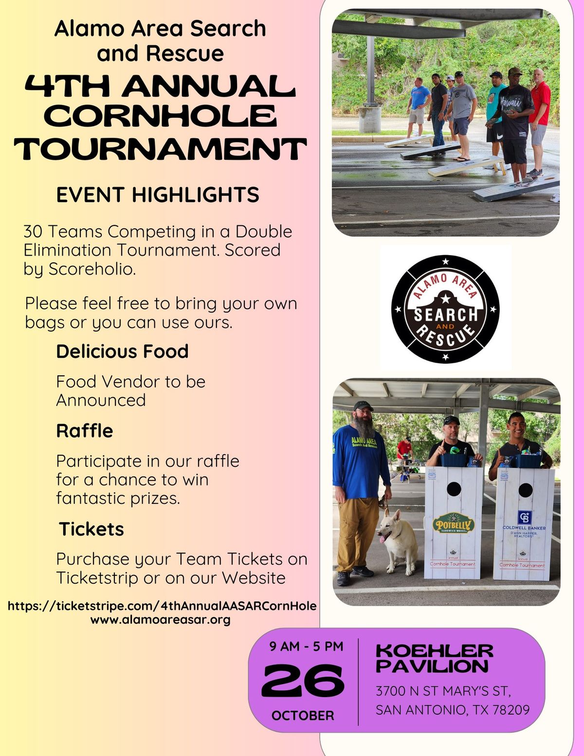 4th Annual AASAR CornHole Tournament