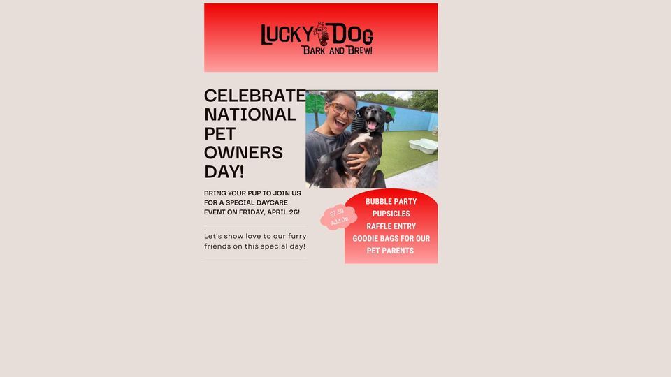National Pet Owners Day Daycare Party