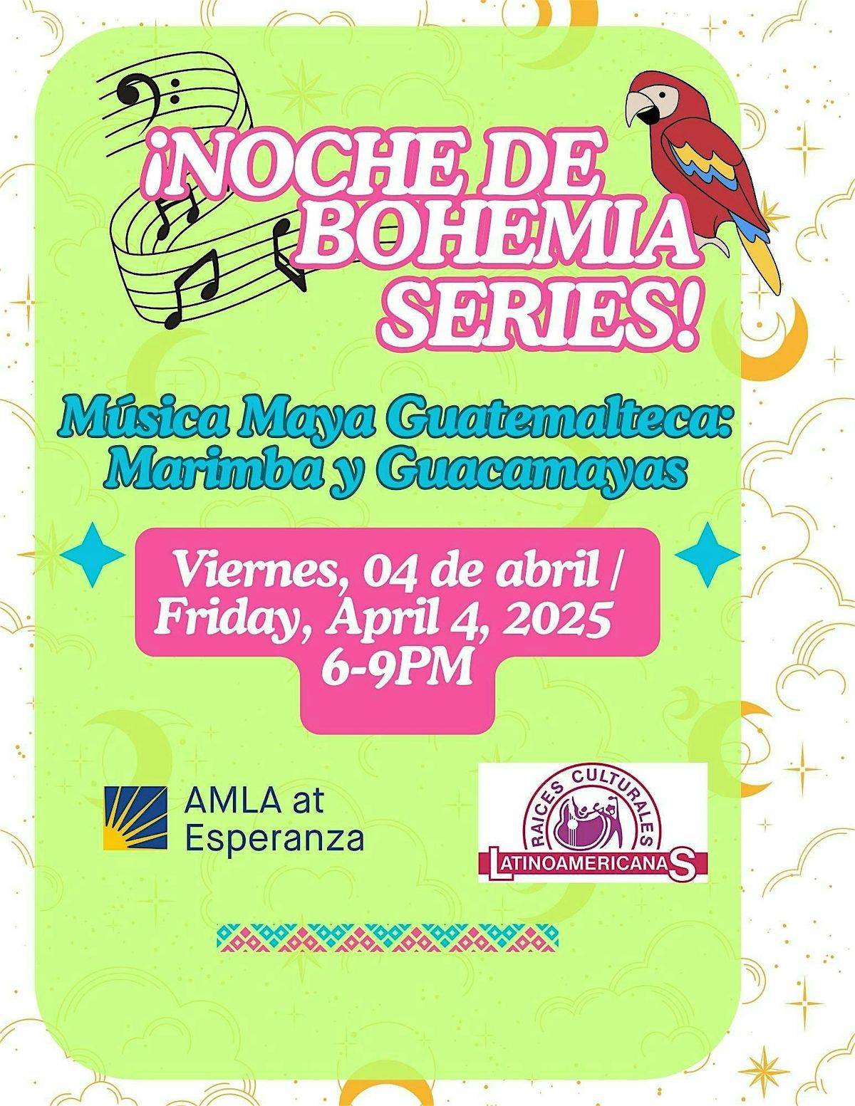 Noche de Bohemia Series - M\u00fasica Maya Guatemalteca: Marimba & Guacamayas