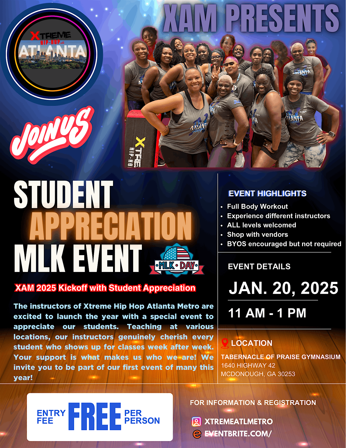 FREE XAM (XtremeATLMetro) Student Appreciation Event!