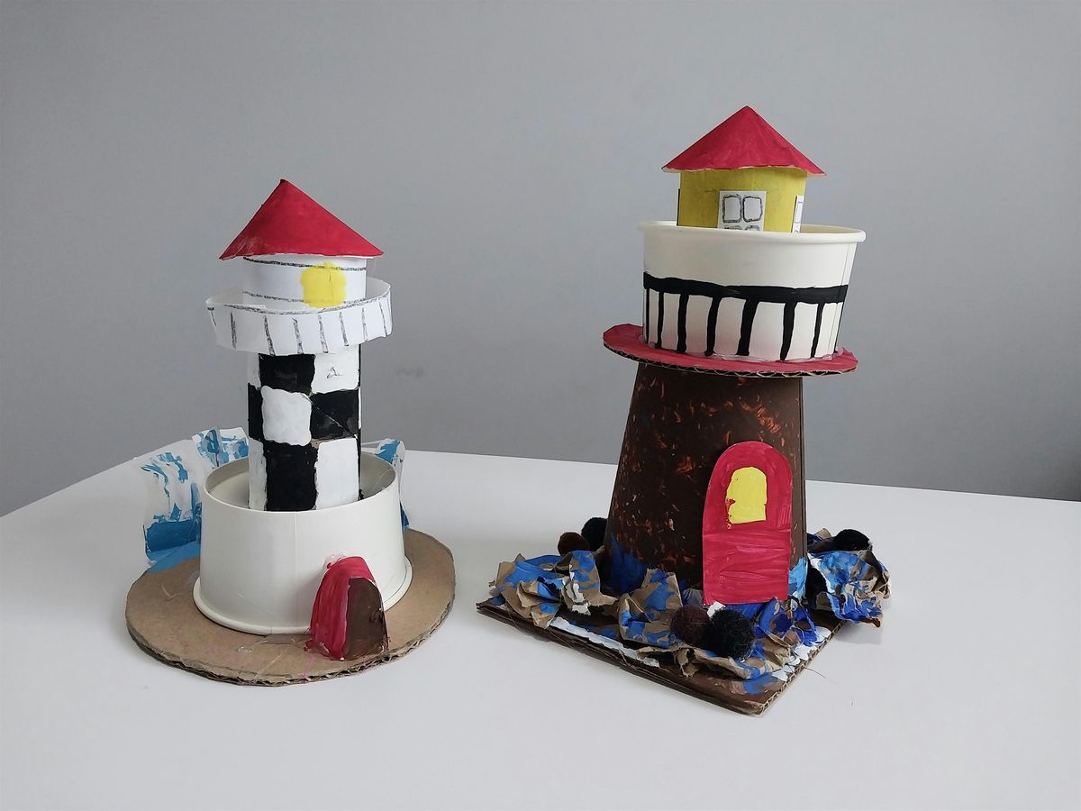 Lighthouses  Sculptures  with Recycled Materials All Ages, Kids & Adults