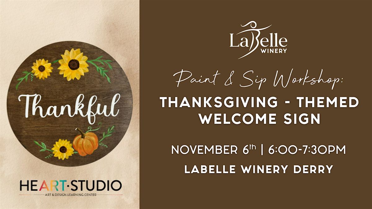 Paint & Sip Workshop: Thanksgiving Welcome Sign Painting