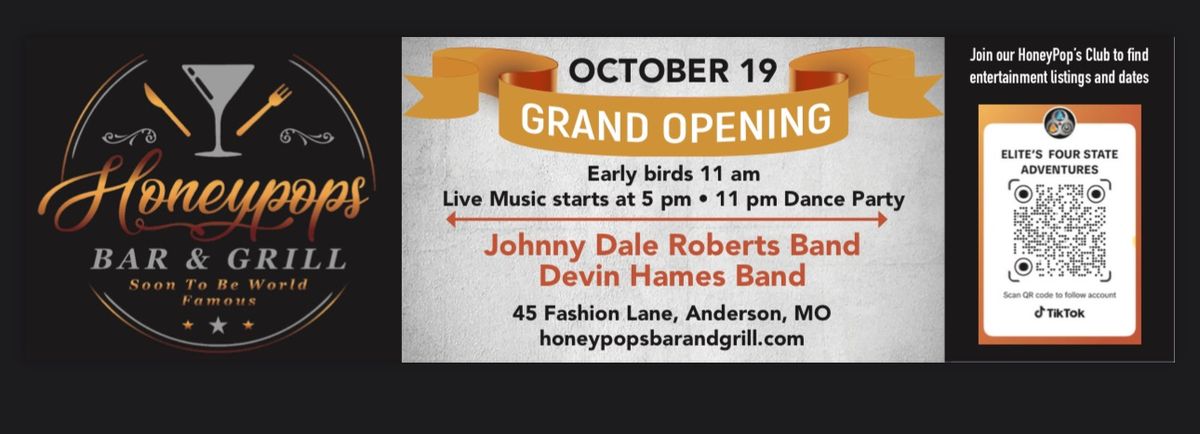 Grand Opening - Featuring Johnny Dale Roberts & Devin Hames Band 