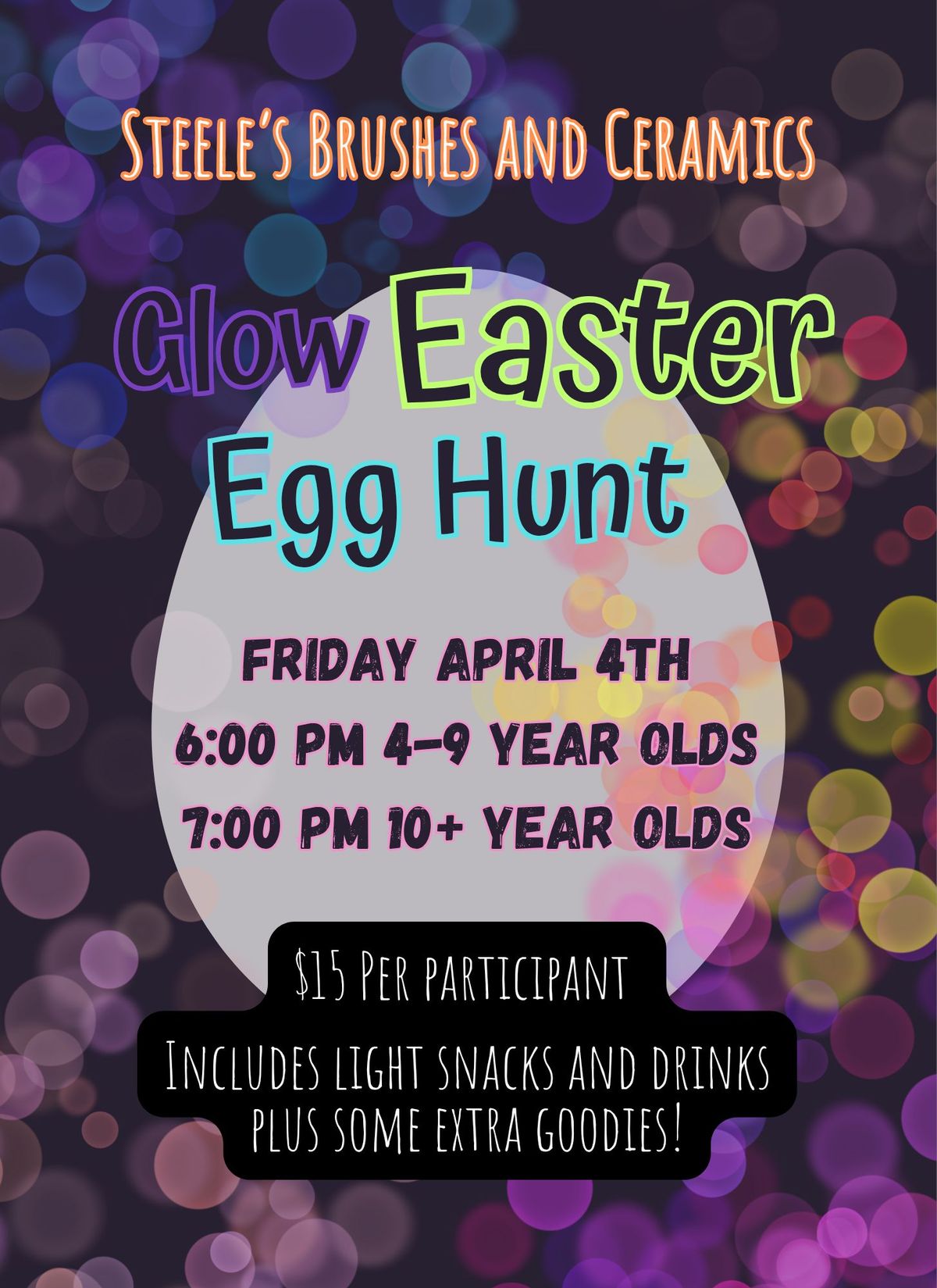 Glow Easter Egg Hunt at Steele's Brushes 