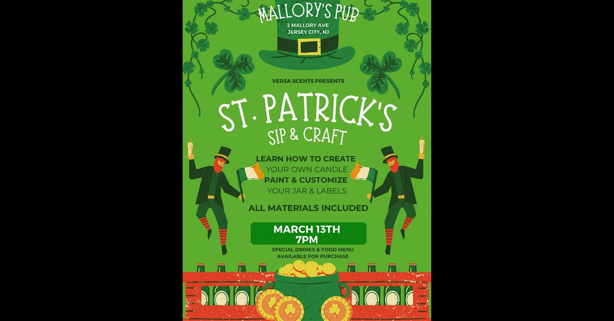 St. Patrick\u2019s Sip & Craft at Mallory\u2019s