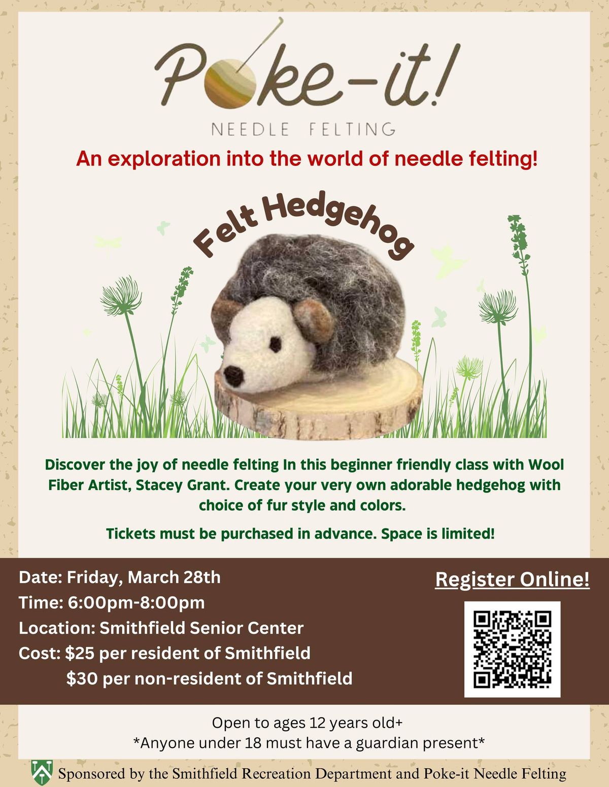 Needle Felting-- Hedgehog Workshop 