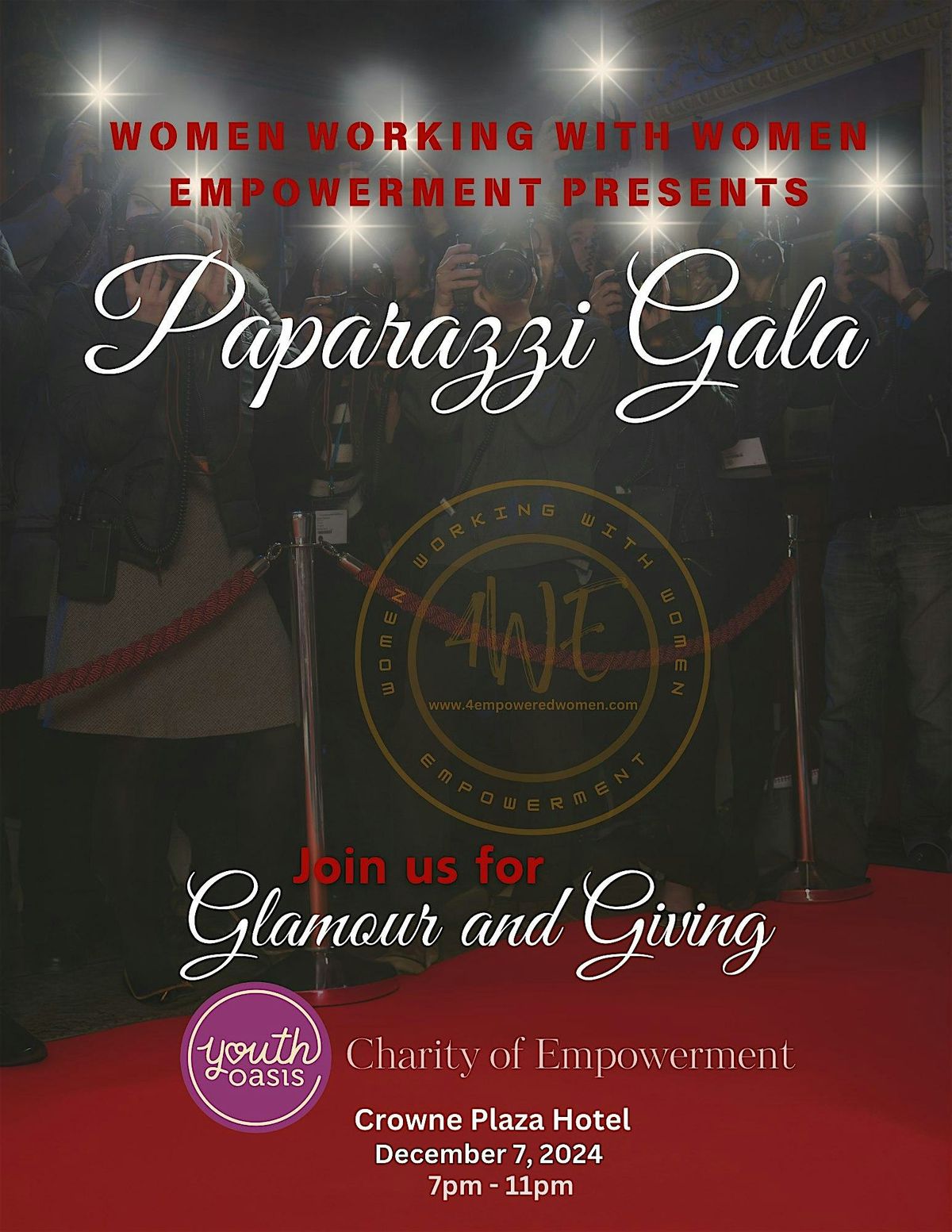 Join 4WE for our annual fundraising gala. A time of glamor and giving.!