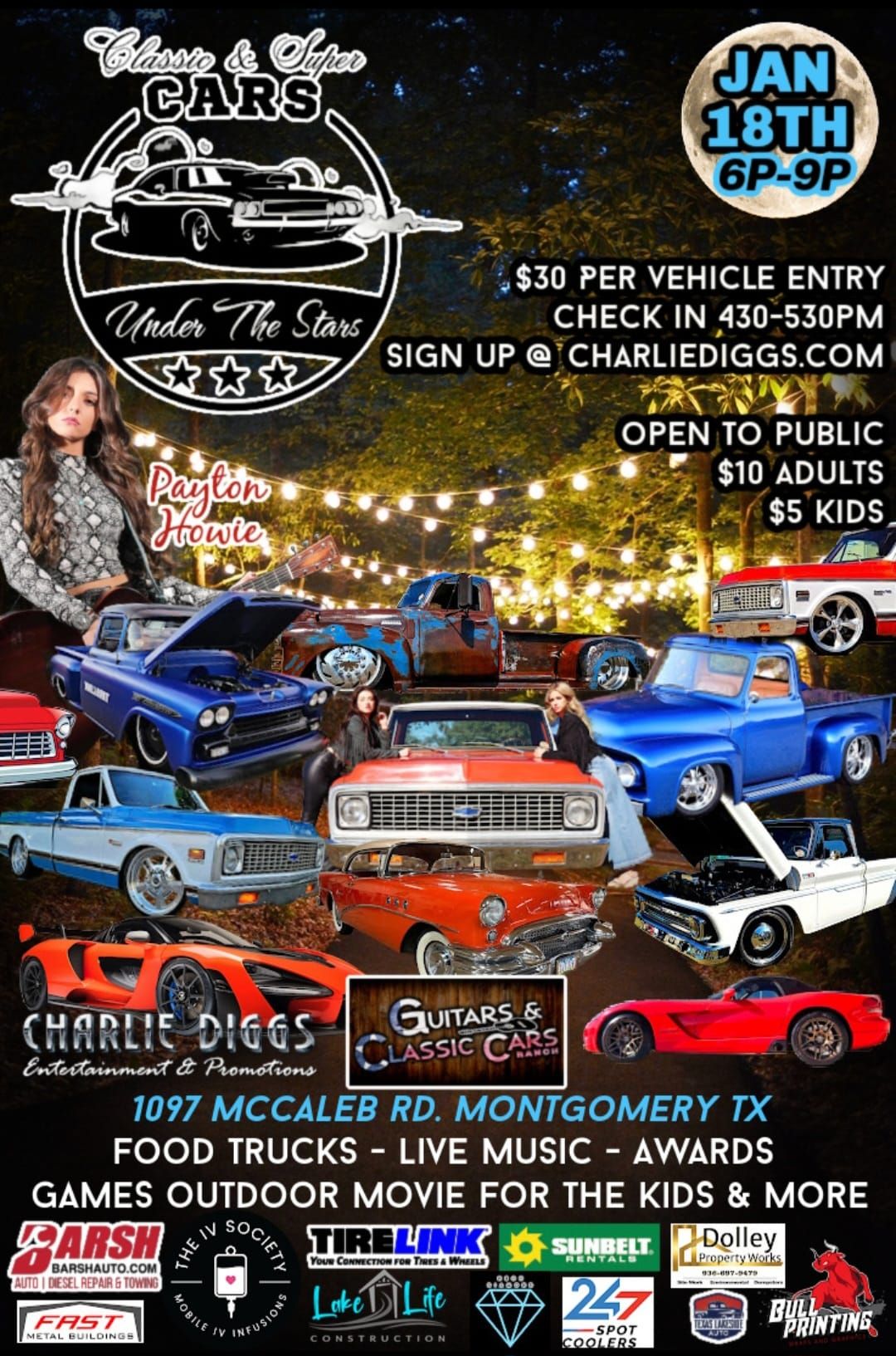 Classic & Super Cars Under The Stars featuring Payton Howie