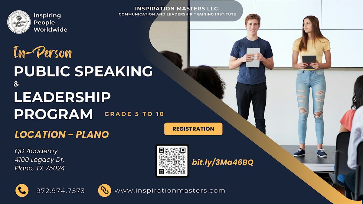 Public Speaking and Leadership Programs in Plano for Grades 5 to 12