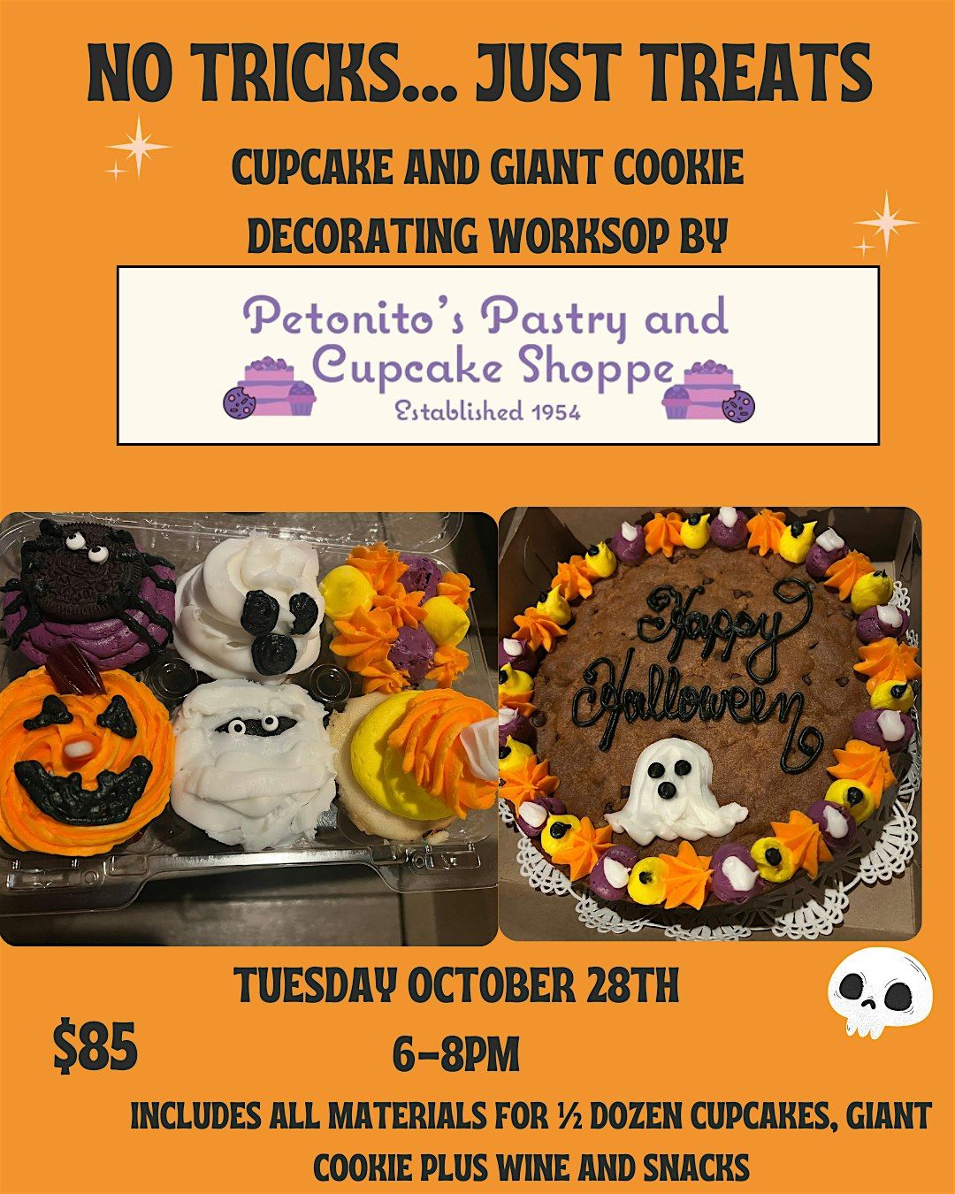 Halloween Cupcake and GIANT cookie decorating workshop!