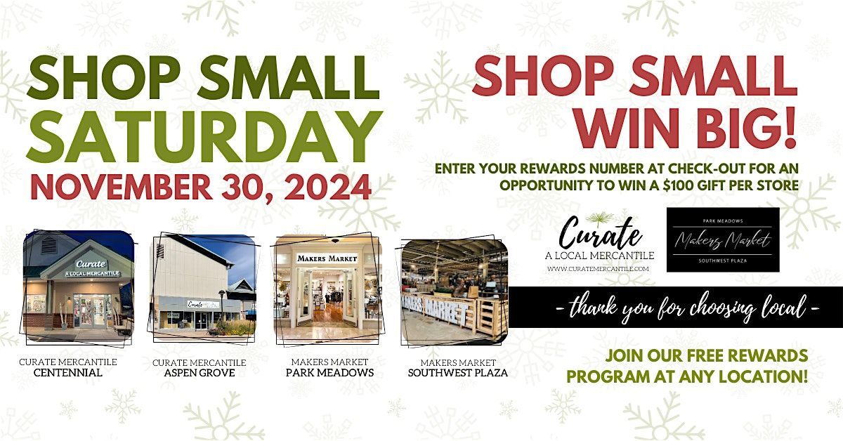 Small Business Saturday! Shop SMALL & Win BIG!!