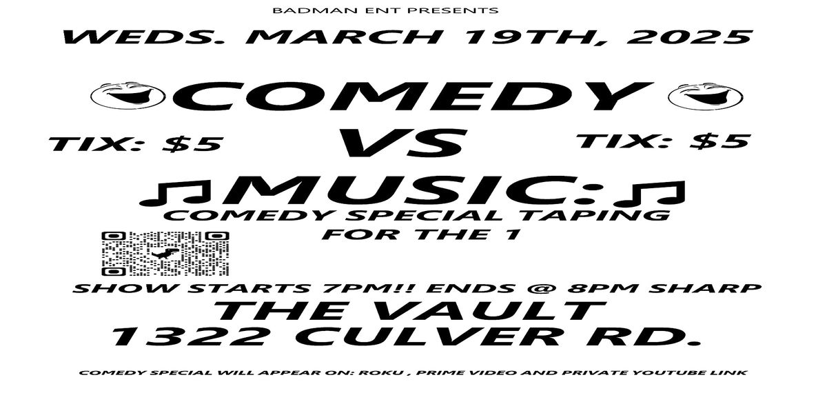 COMEDY VS MUSIC - COMEDY SPECIAL LIVE TAPING FOR THE 1