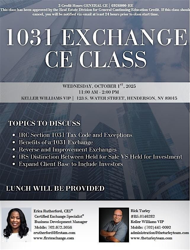Who needs CE Credits? Great 1031 Exchange Class!