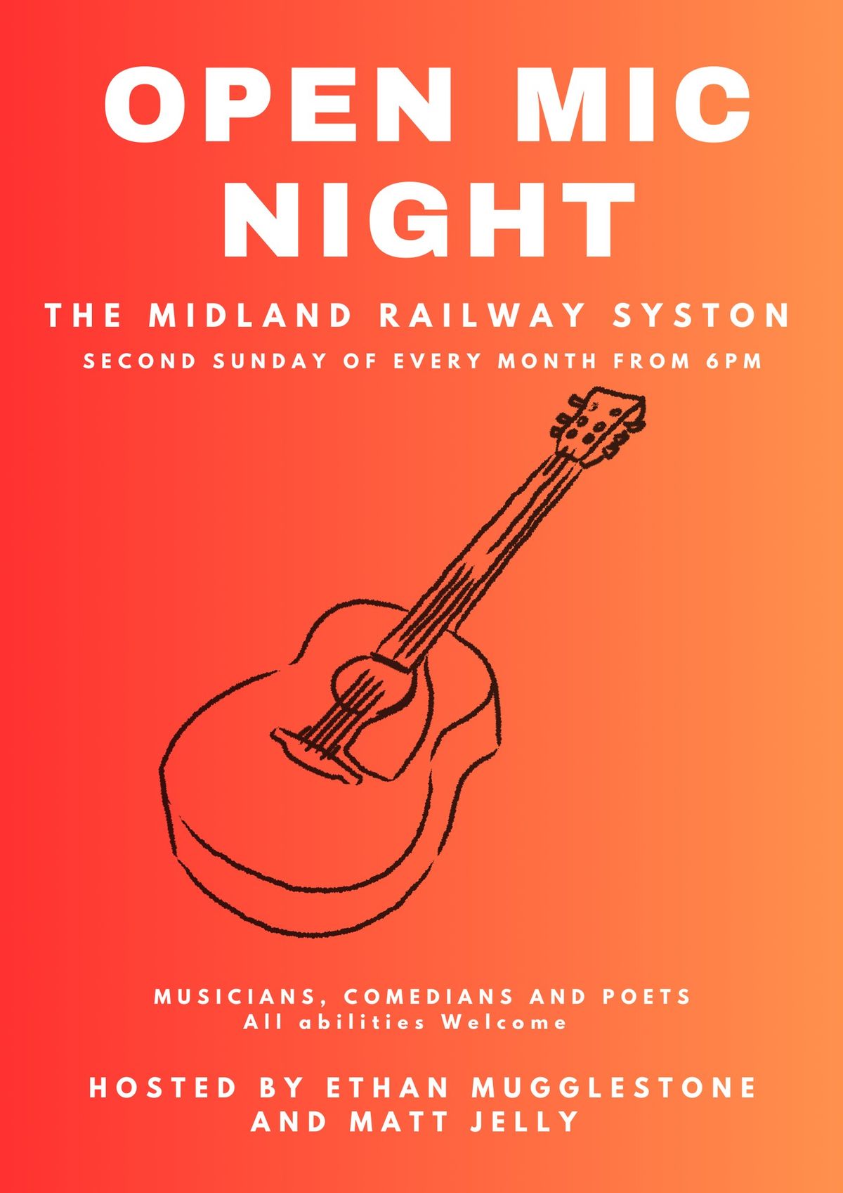 Open Mic \ud83c\udfa4 Night at The Midland Railway. 