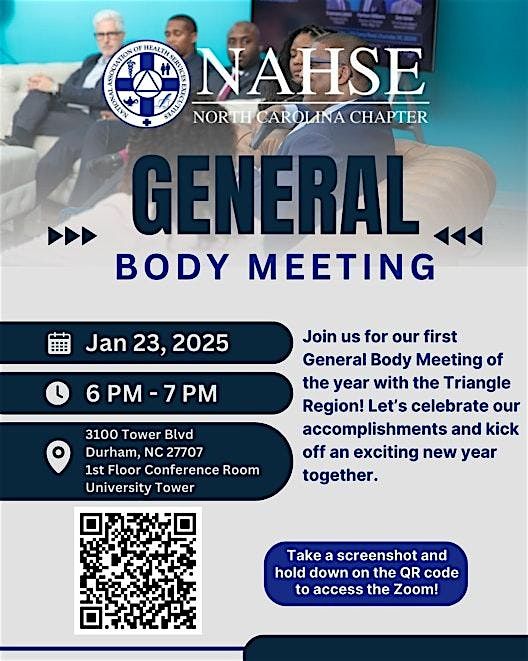 NAHSE North Carolina Chapter General Body Meeting