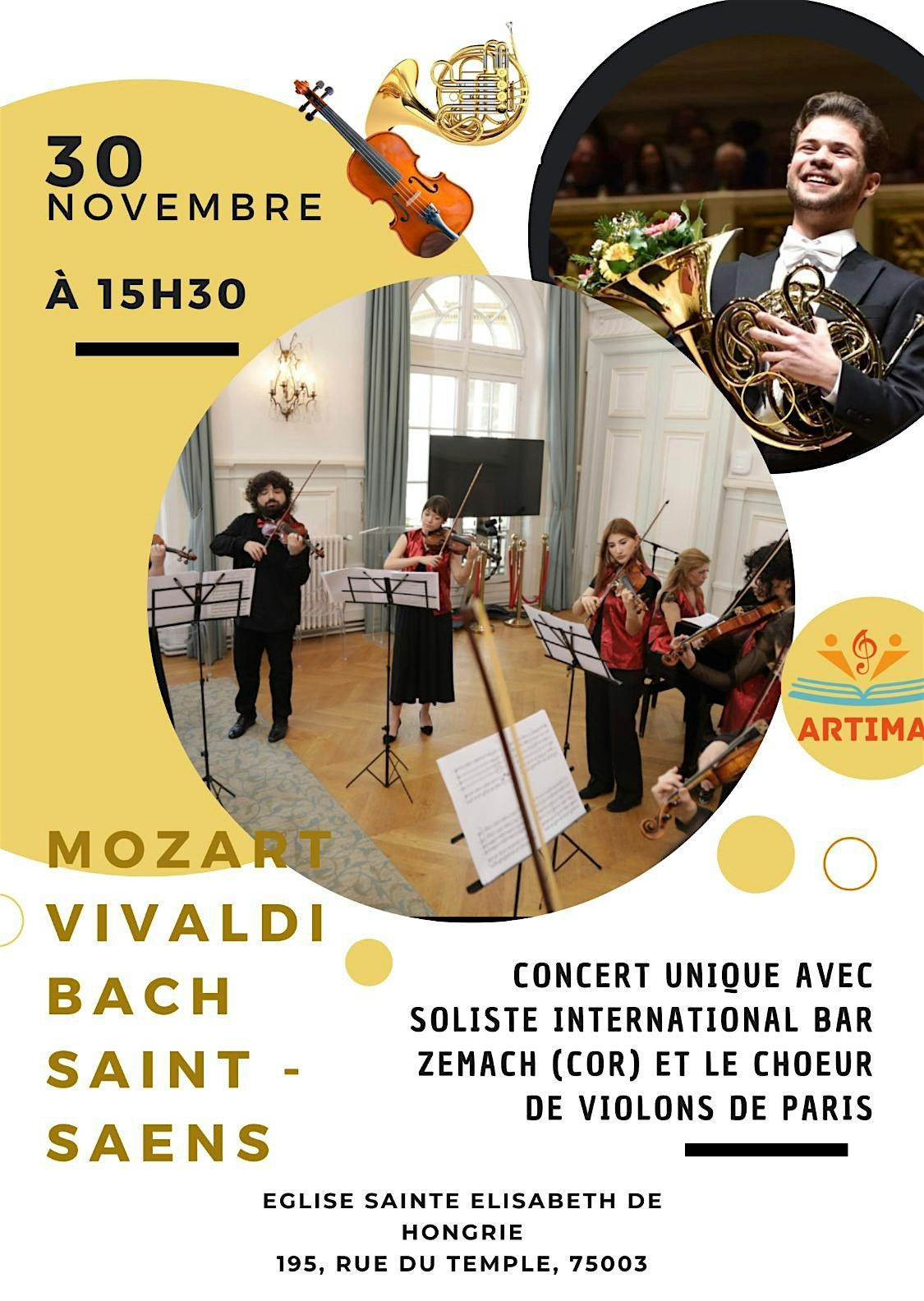 Concert exceptionnel-Bar Zemach et Choeur de Violons de Paris