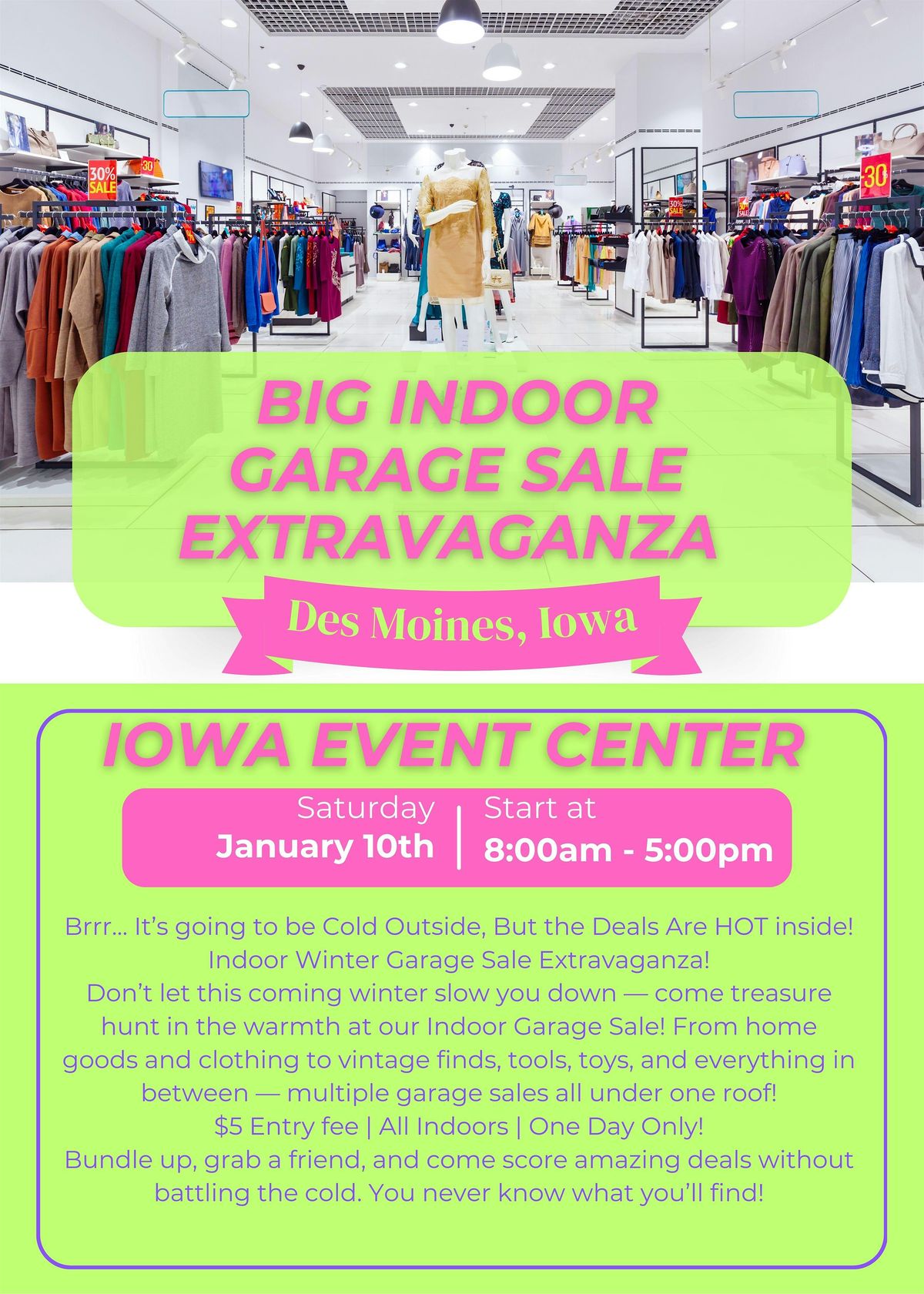 Big Indoor Garage Sale Extravaganza