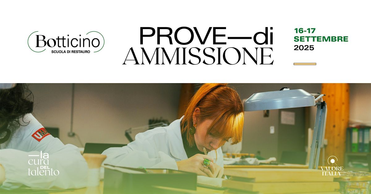 PROVE DI AMMISSIONE \/\/ Scuola di Restauro di Botticino