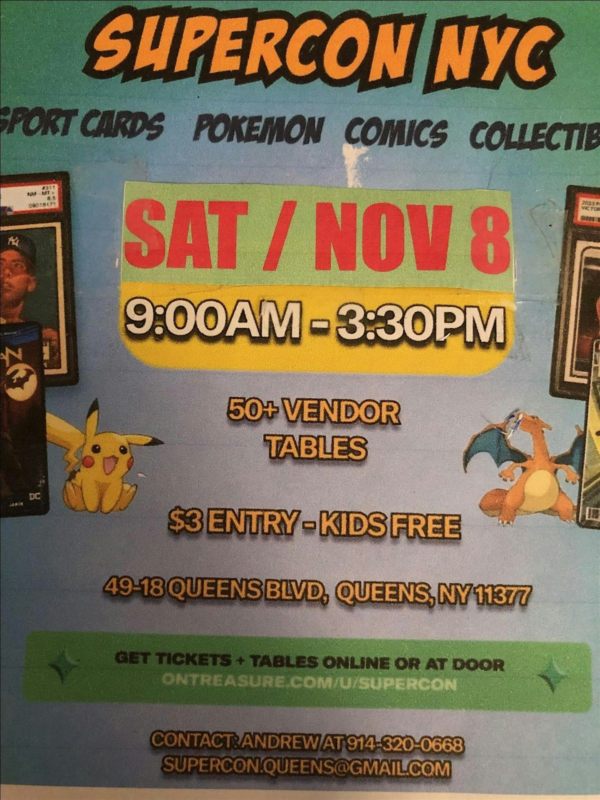 SUPERCON :  QUEENS  **  Sports Cards & Pokemon  +  Pokemon & Sports Cards