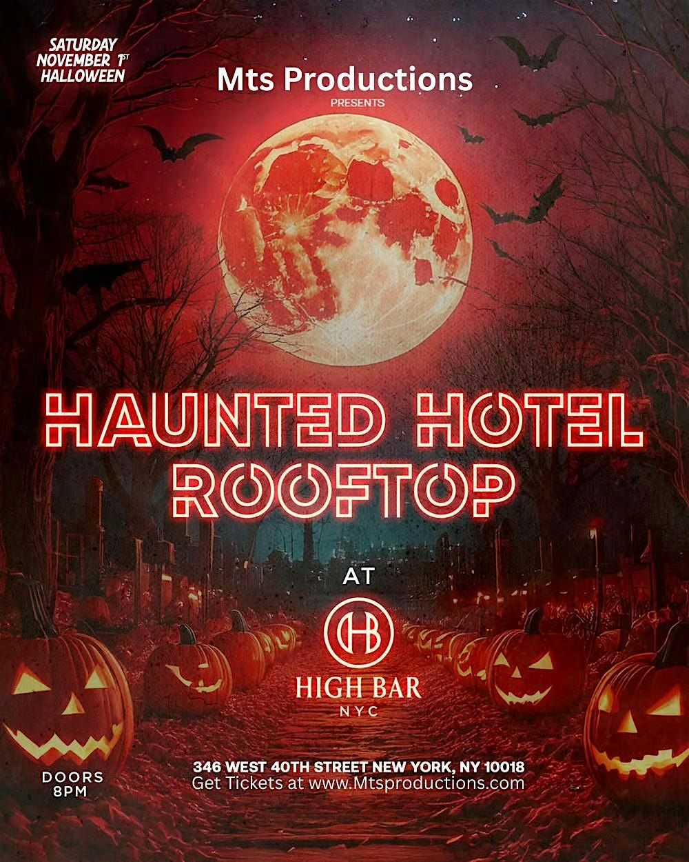 Highbar NYC Haunted Hotel Rooftop Halloween Party 2025