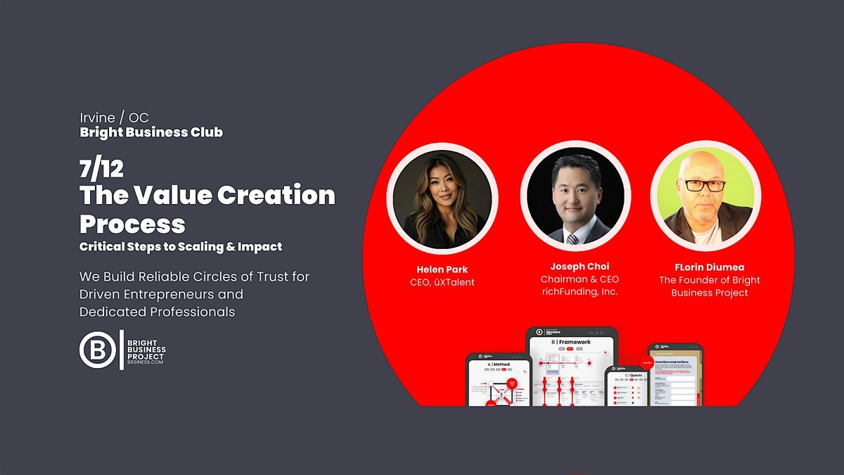 Irvine Bright Business Club \u2014 The Value Creation Process