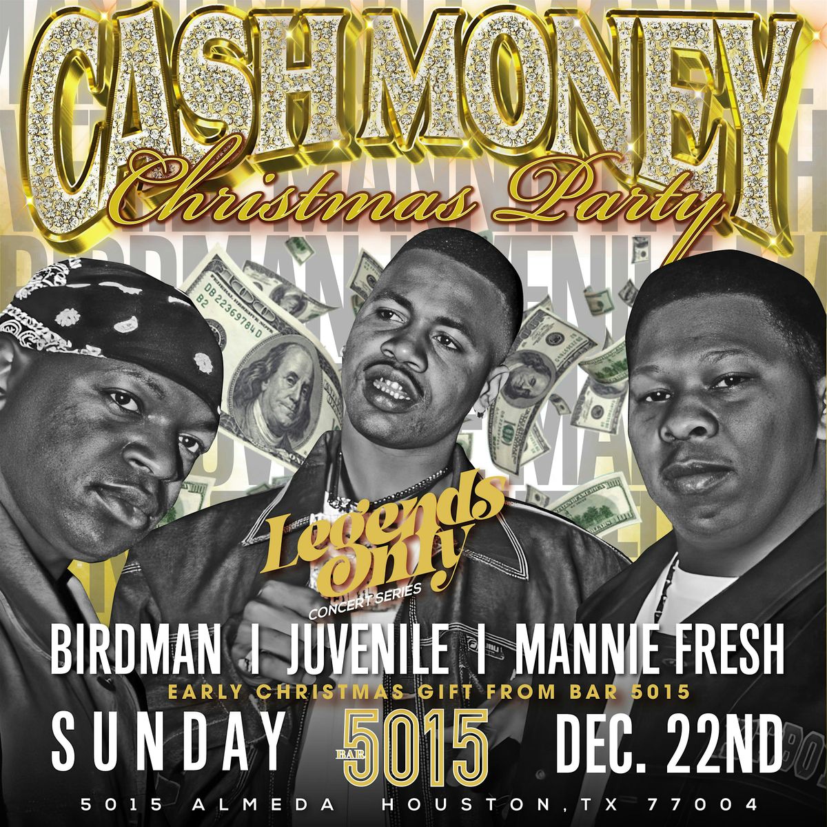 Cash Money Christmas Bird Man Juvenile & Mannie  Fresh Live at 5015