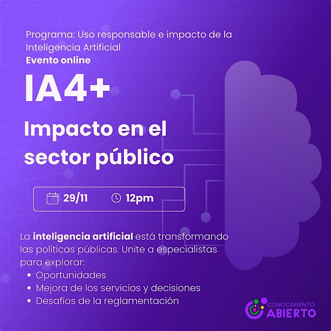 Evento IA4+: La inteligencia Artificial y su impacto en el sector p\u00fablico