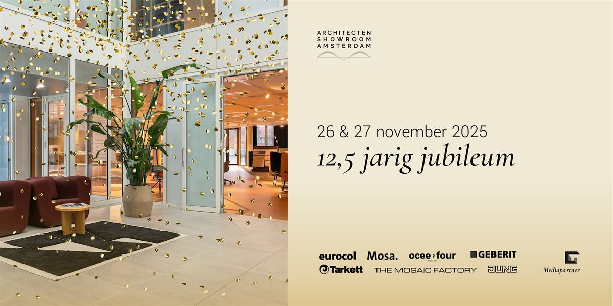 De Architecten Showroom bestaat 12,5 jaar \u2013 en dat vieren we graag met jou!