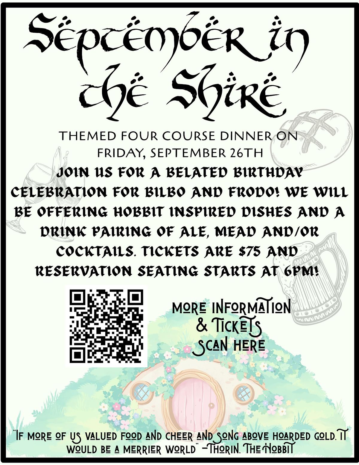September in the Shire Dinner