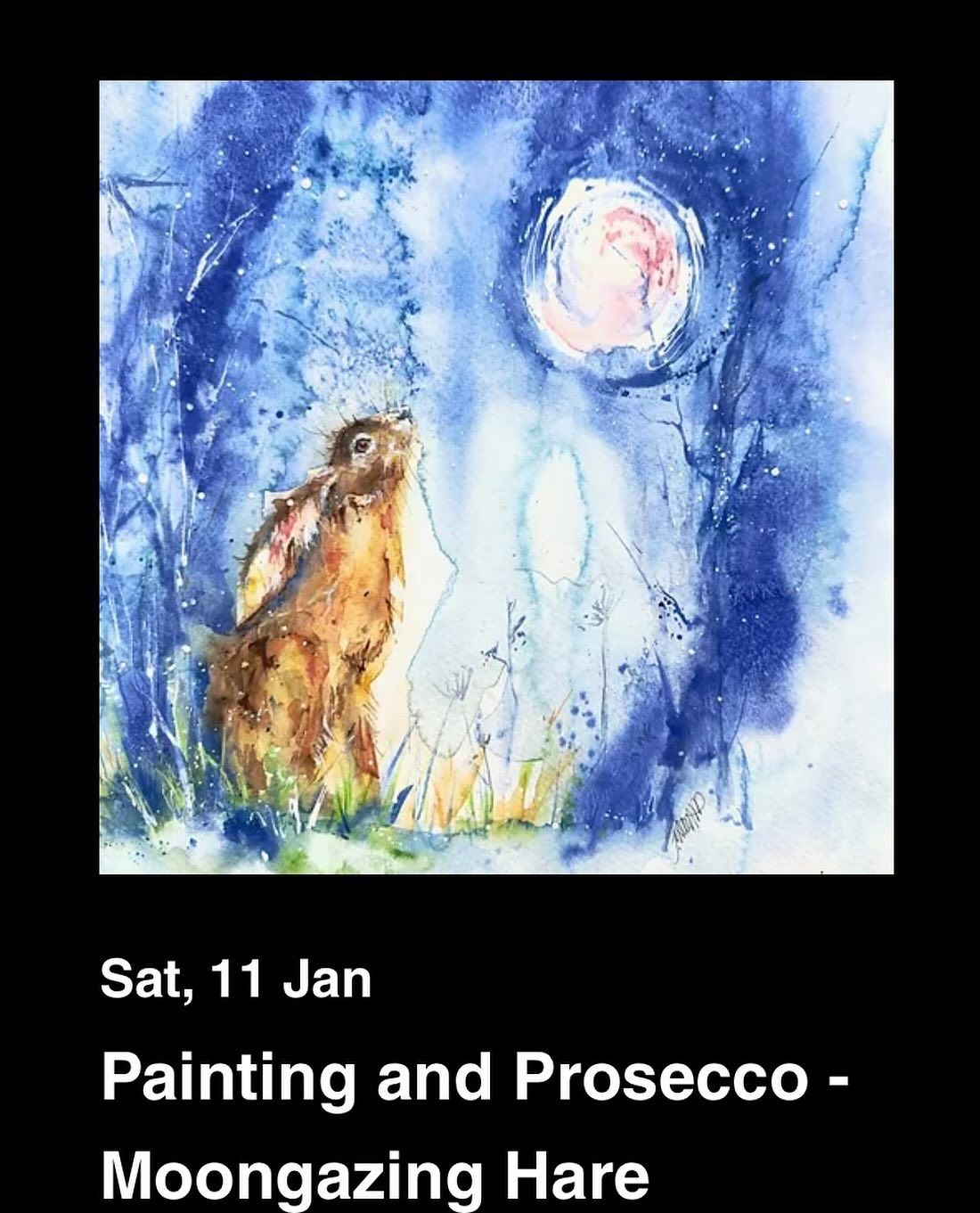 Painting & Prosecco-Moon gazing Hare