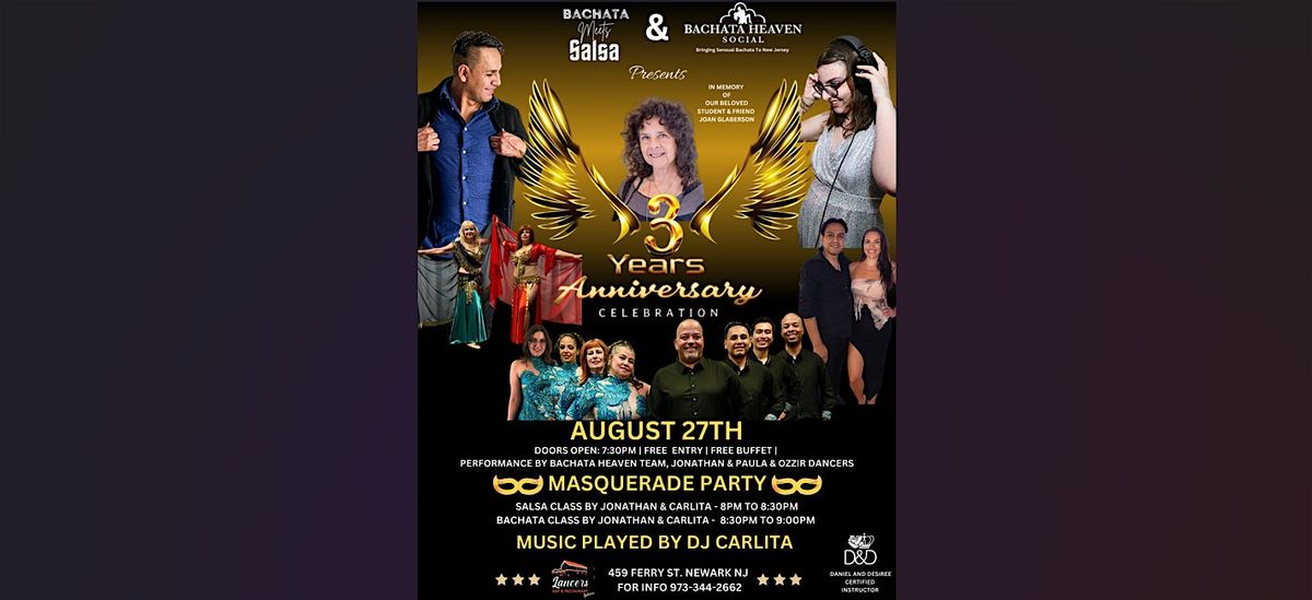 Bachata Meets Salsa - 3rd Year Anniversary (FREE ENTRY, CLASS, AND BUFFET)