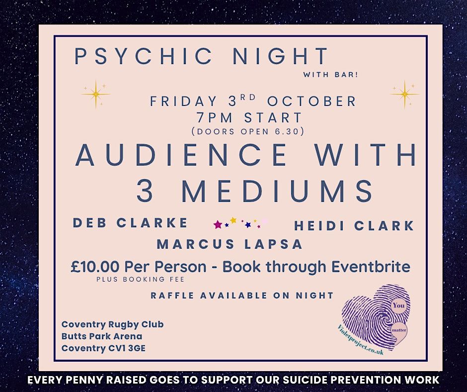 Psychic Night with 3 Mediums: An Evening of Intuition & Insight