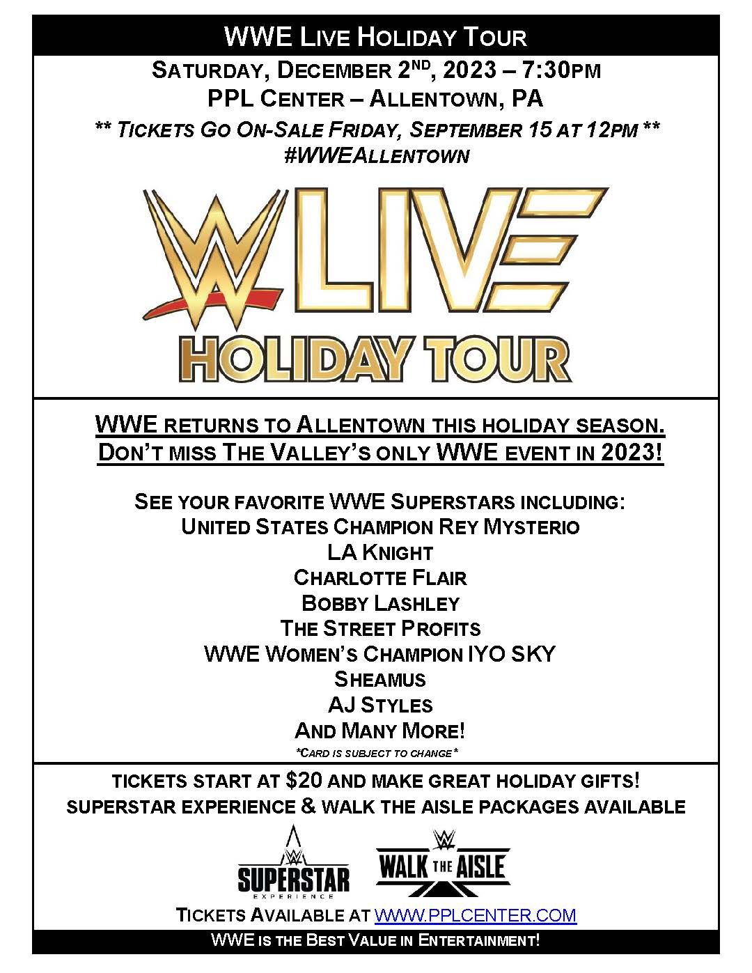 WWE Live Holiday Tour at Benchmark International Arena