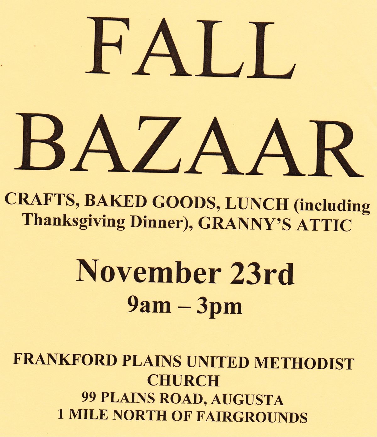 Fall Bazaar