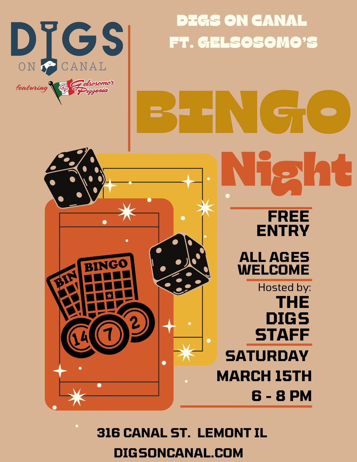 BINGO NIGHT AT DIGS