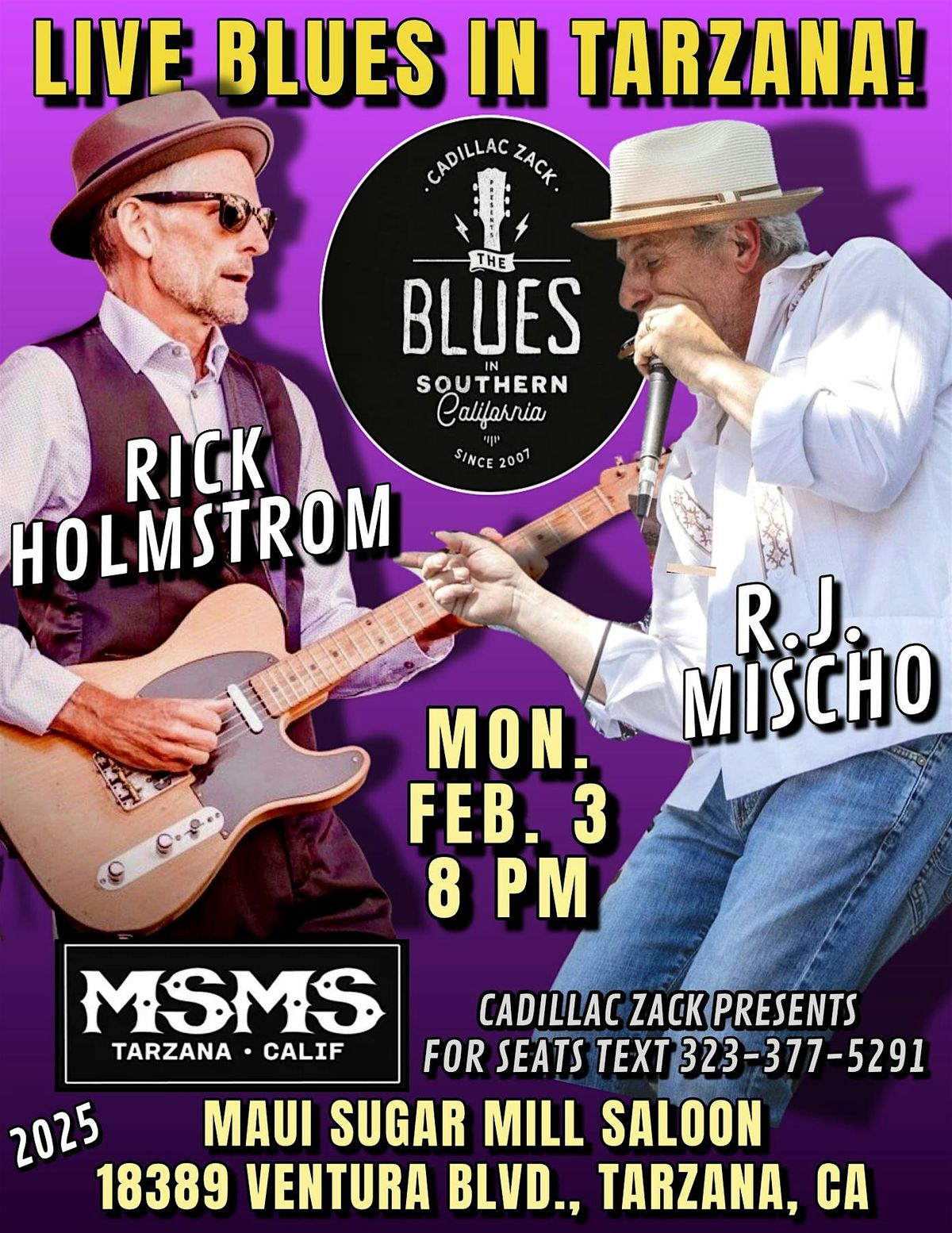 RJ MISCHO & RICK HOLMSTROM - Blues Harmonica & Guitar Masters - in Tarzana!