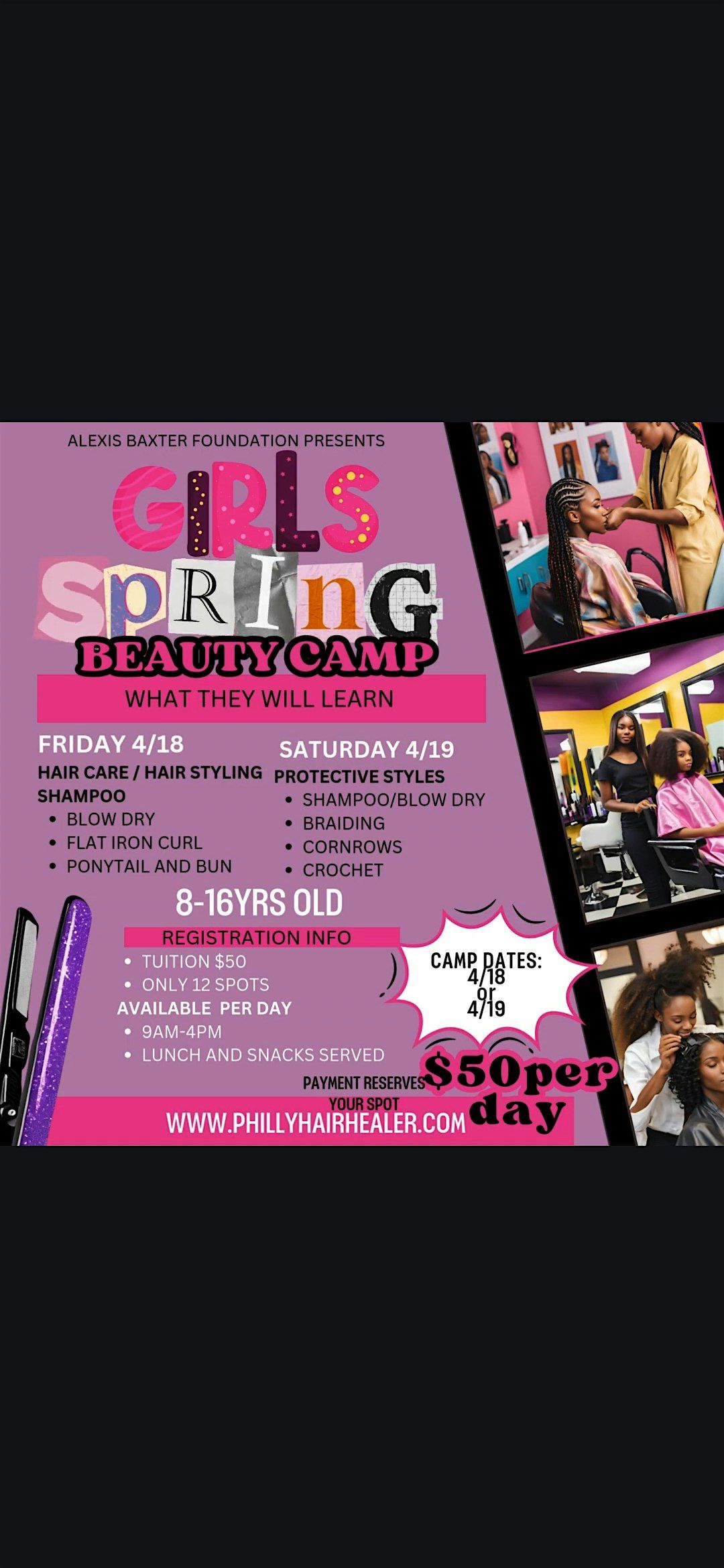 Spring Break Girls Beauty Camp