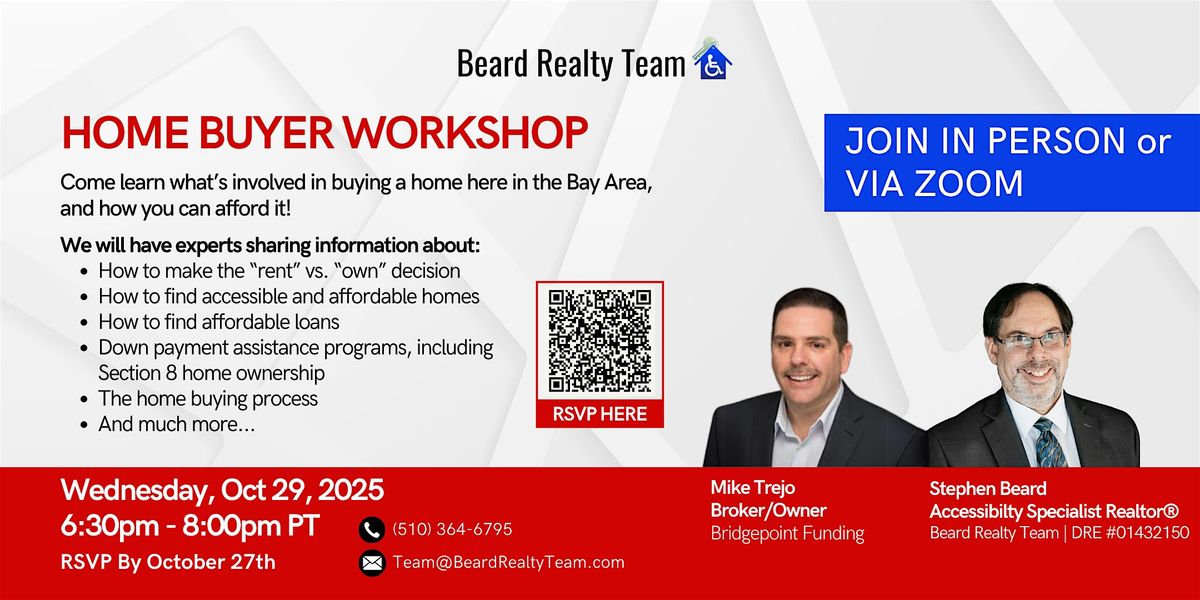 Learn How to  Buy an  Affordable &  Accessible Home in the Bay Area